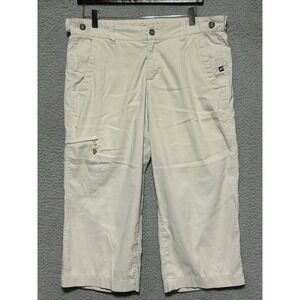 Eddie Bauer‎ Womens Size 12 Cargo Capri Pants Tan Stretch Hiking Outdoor Casual